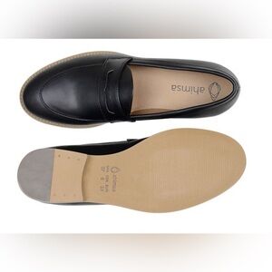 Ahimsa Irene Loafer Vegan Faux Leather Black size 40 US 9
